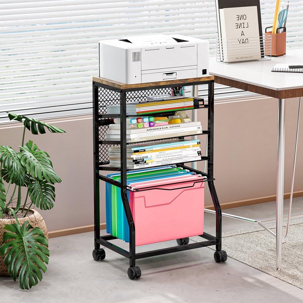 Carro de Archivos Rodante INGIORDAR Negro 5 Niveles con Ruedas