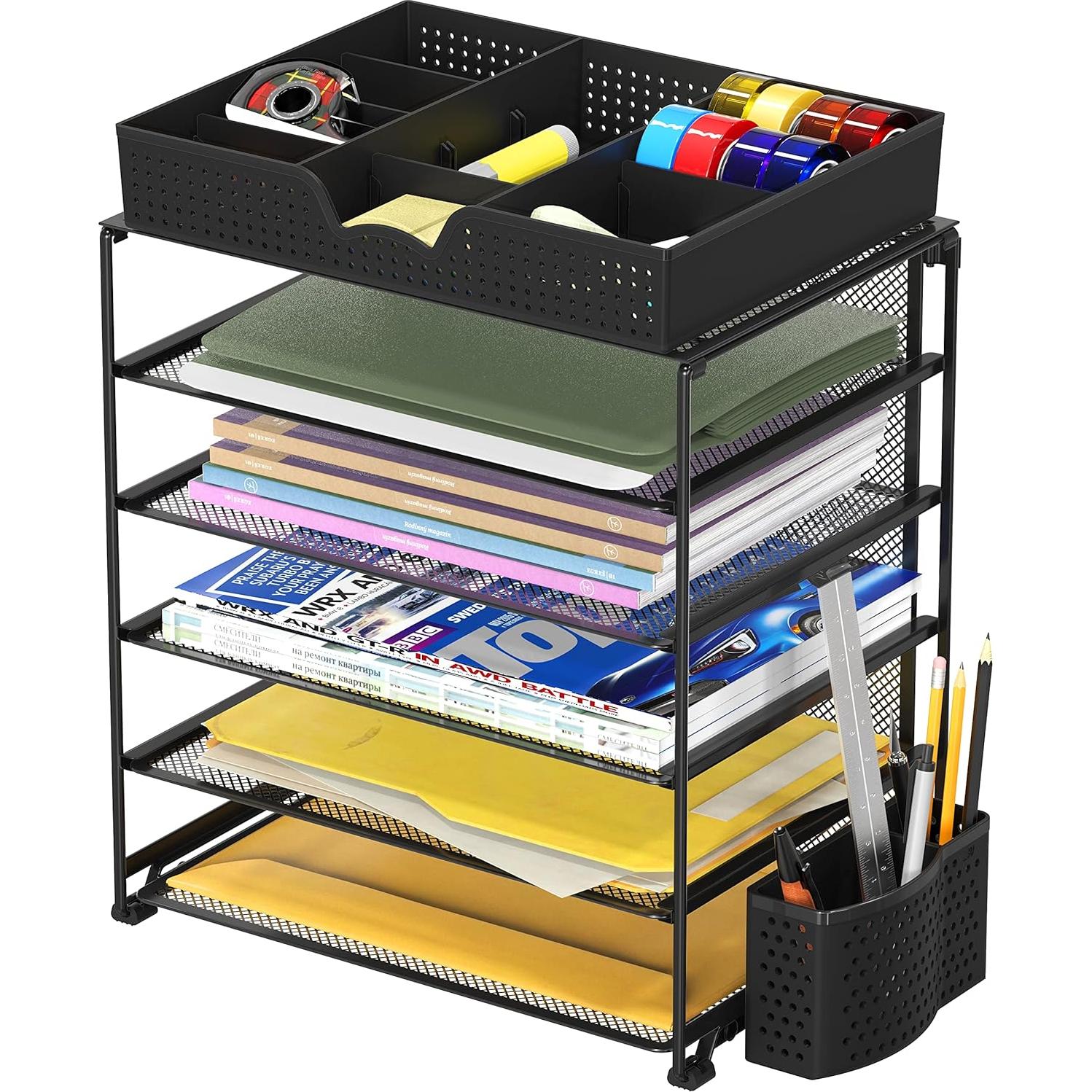 Bandeja de Documentos 5 Niveles Simple Houseware Negro