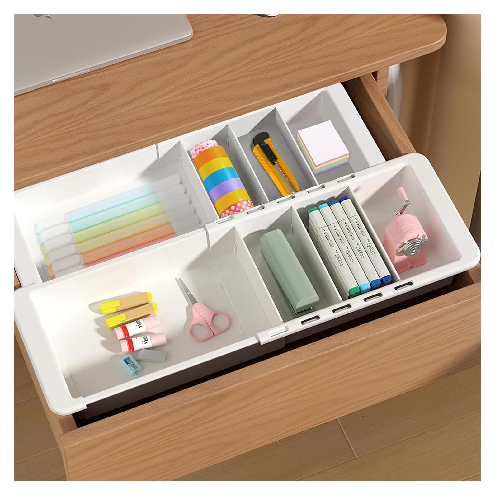 Organizador de Cajones Expandible YOOUSOO 2 PCS Blanco 46x15.5 cm