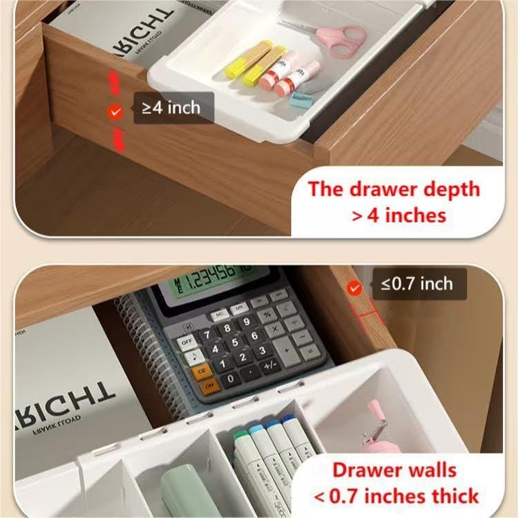 Organizador de Cajones Expandible YOOUSOO 2 PCS Blanco 46x15.5 cm