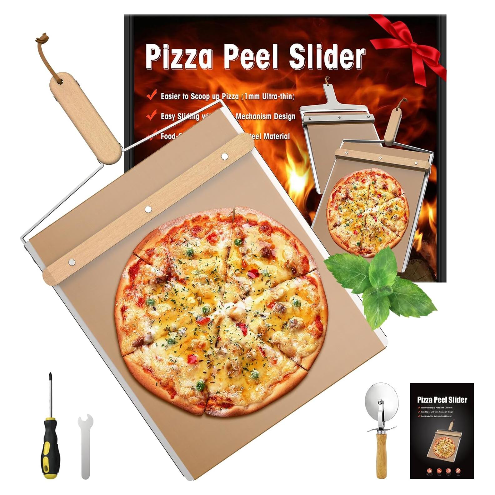 Pala para Pizza Deslizante KHKJROS 55.88x33.02cm Acero Inoxidable