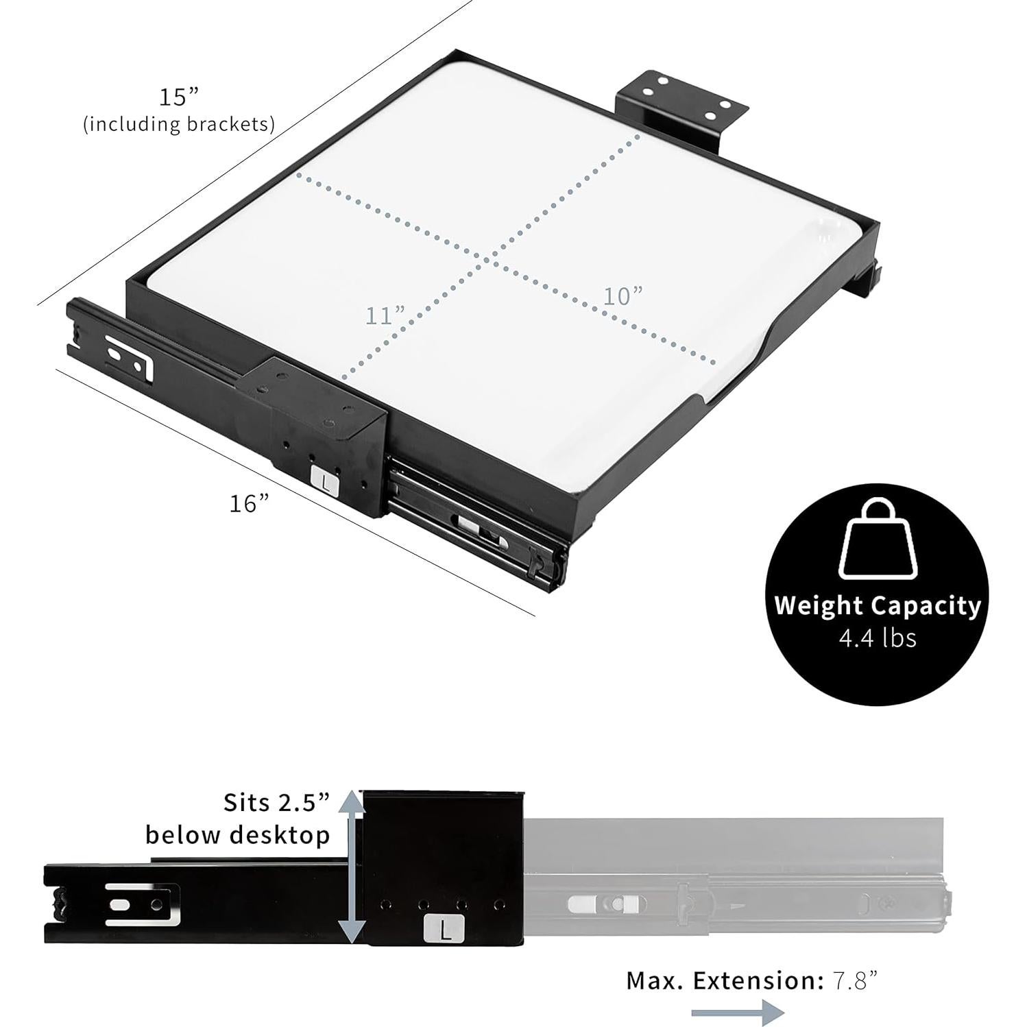 Cajón Deslizante Pizarra Blanca VIVO 28x25 cm para Escritorio