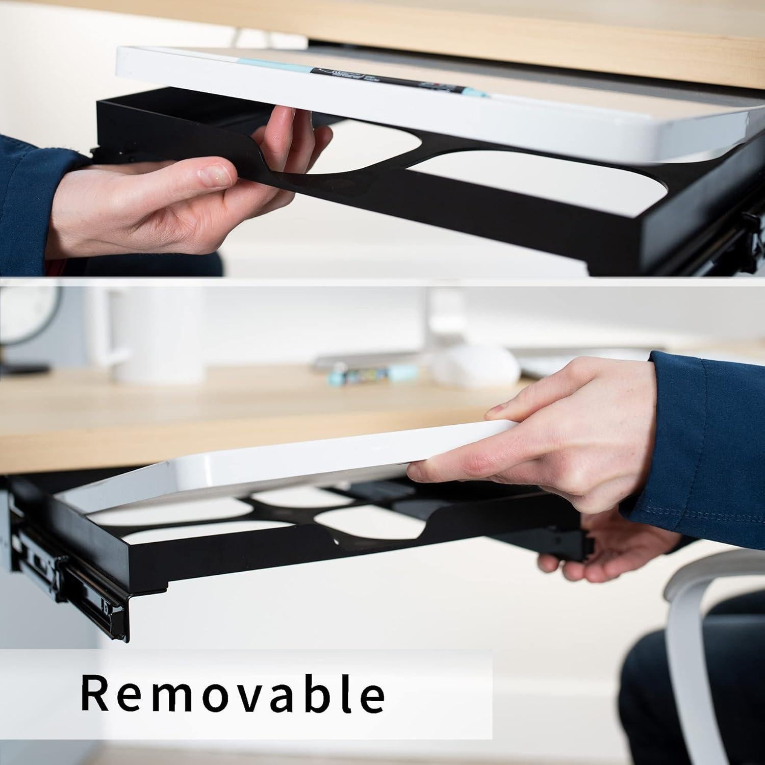 Cajón Deslizante Pizarra Blanca VIVO 28x25 cm para Escritorio