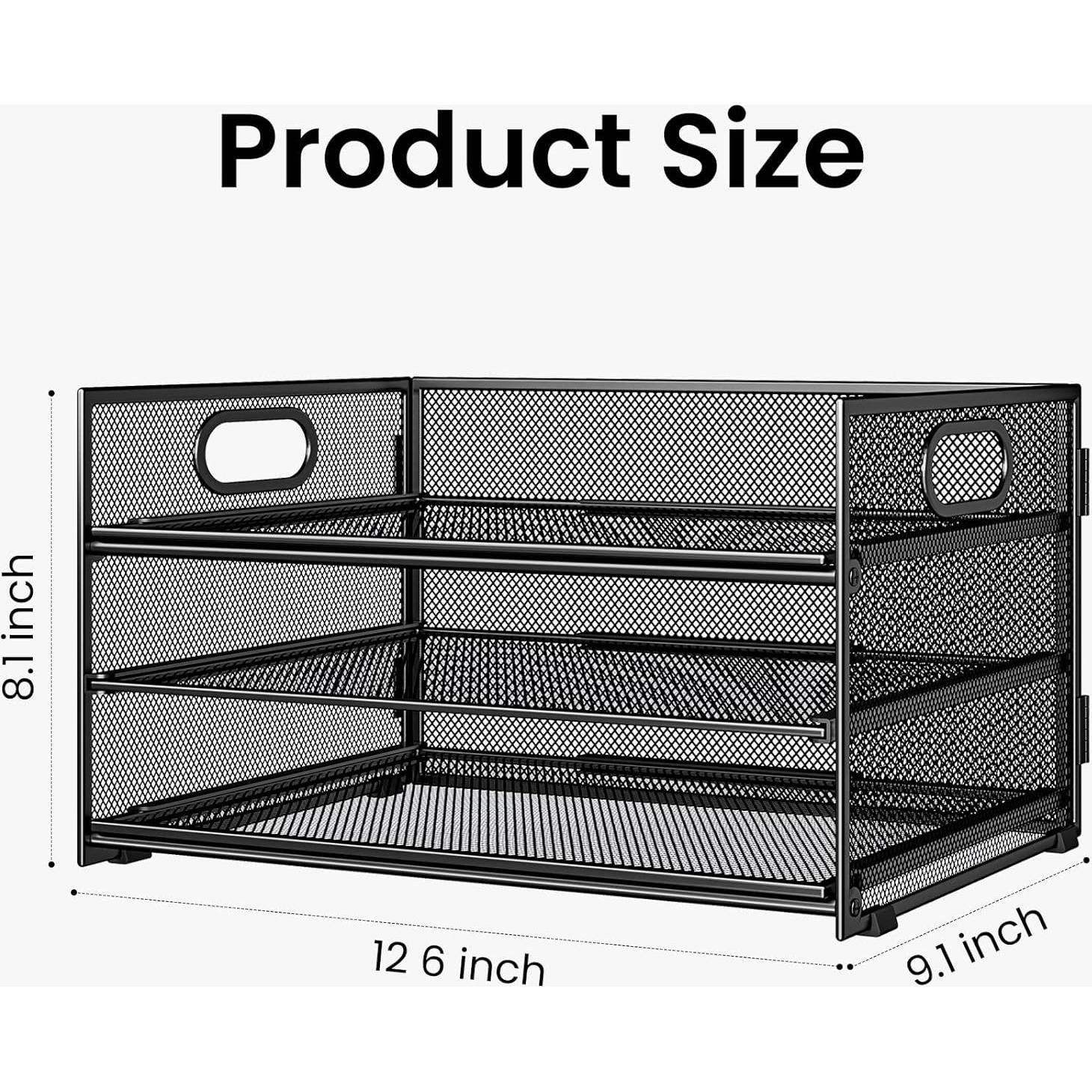 Organizador de Escritorio SUBEKYU 3 Niveles Metal Negro 2-Pack