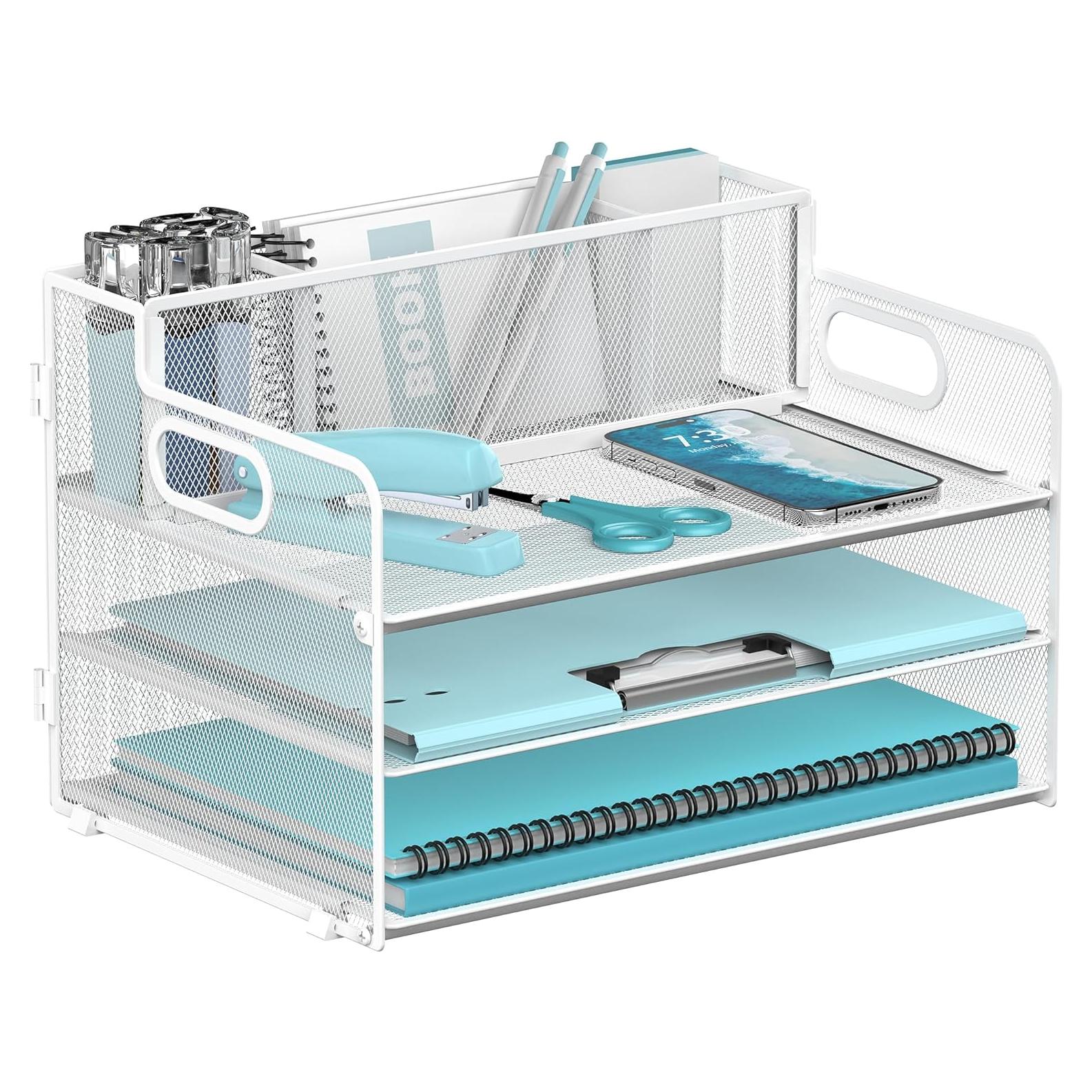 Organizador de Escritorio JMHUD Blanco 3 Niveles con Soporte