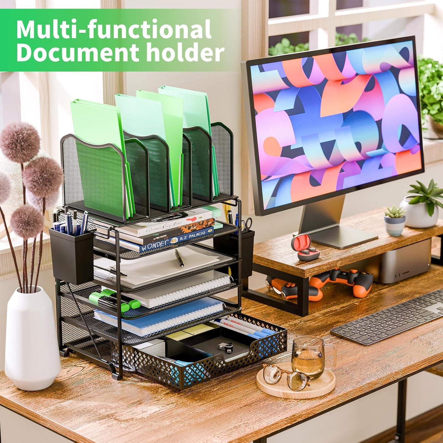 Organizador de Escritorio Simple Trending 5 Niveles Negro