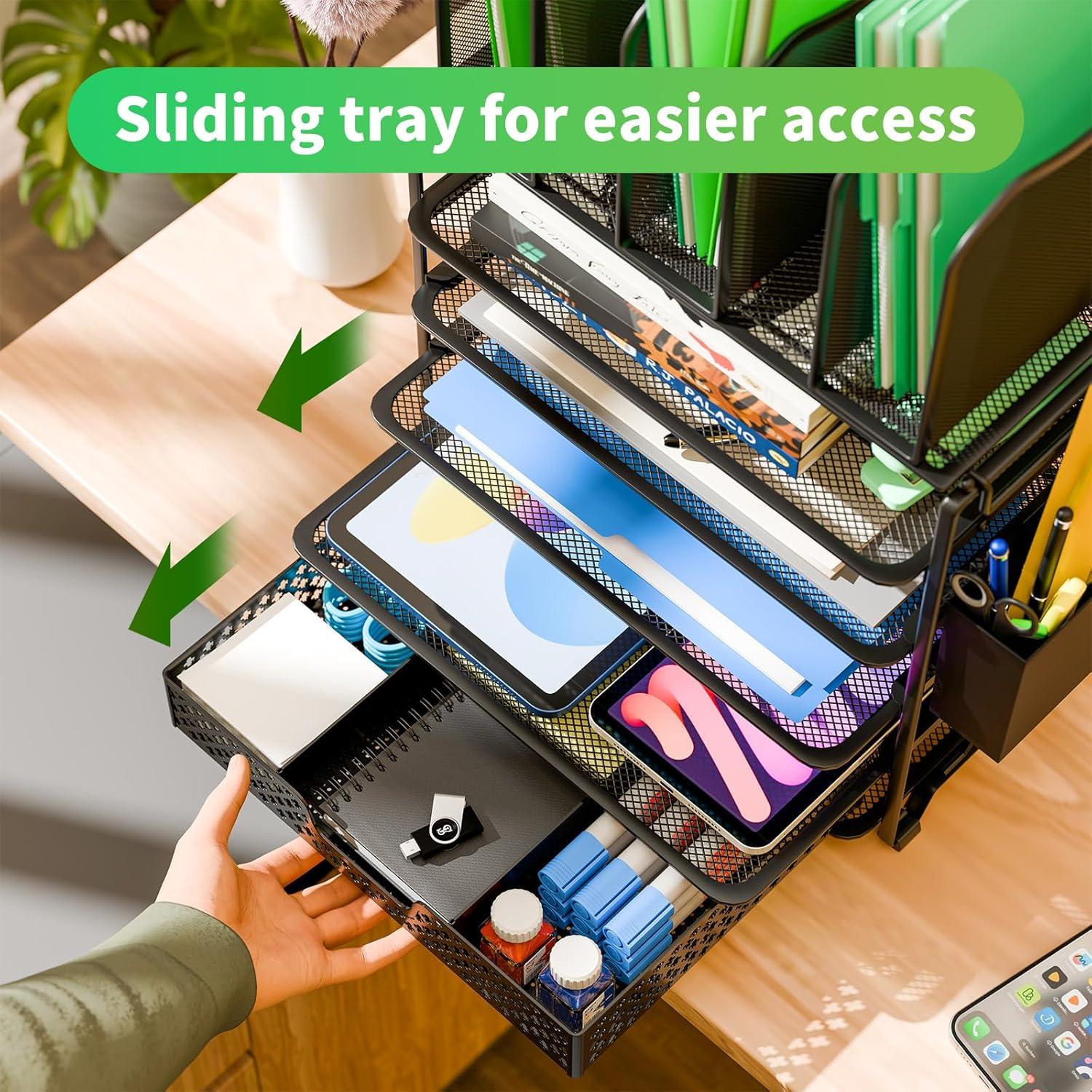 Organizador de Escritorio Simple Trending 5 Niveles Negro