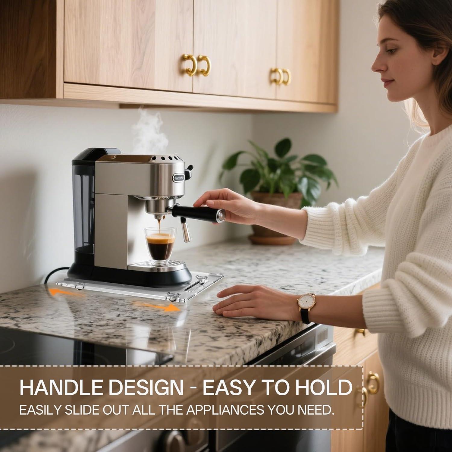 Bandeja Deslizante Acrílica YUNEASELF 33x36cm con Ruedas