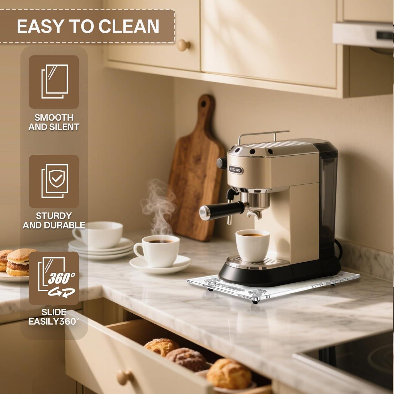 Bandeja Deslizante Acrílica YUNEASELF 33x36cm con Ruedas