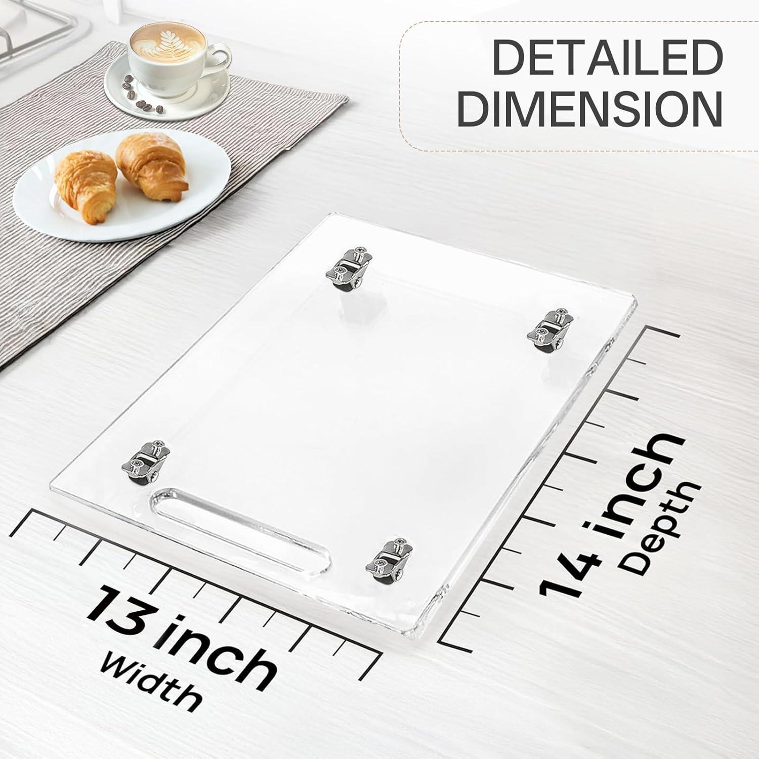 Bandeja Deslizante Acrílica YUNEASELF 33x36cm con Ruedas