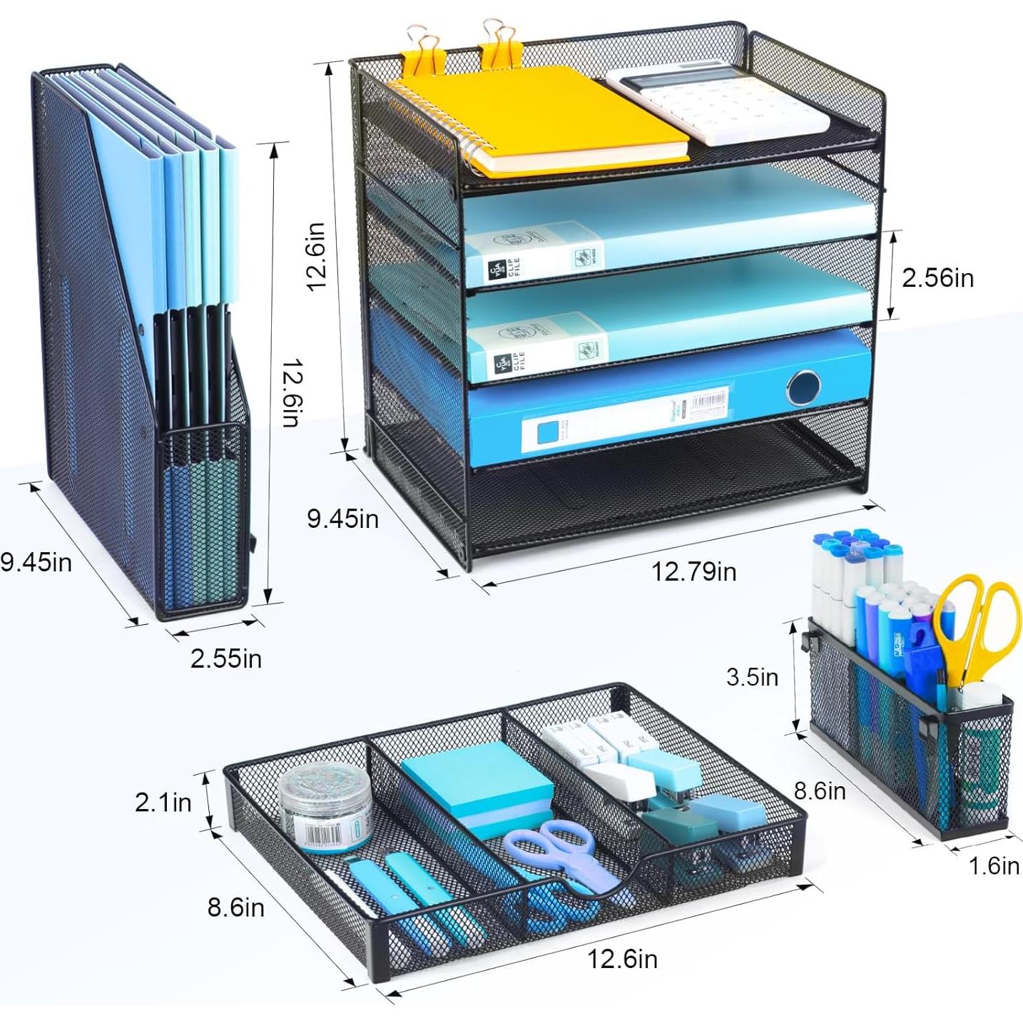 Organizador de Escritorio Lemonsea 5 Niveles Metal Negro