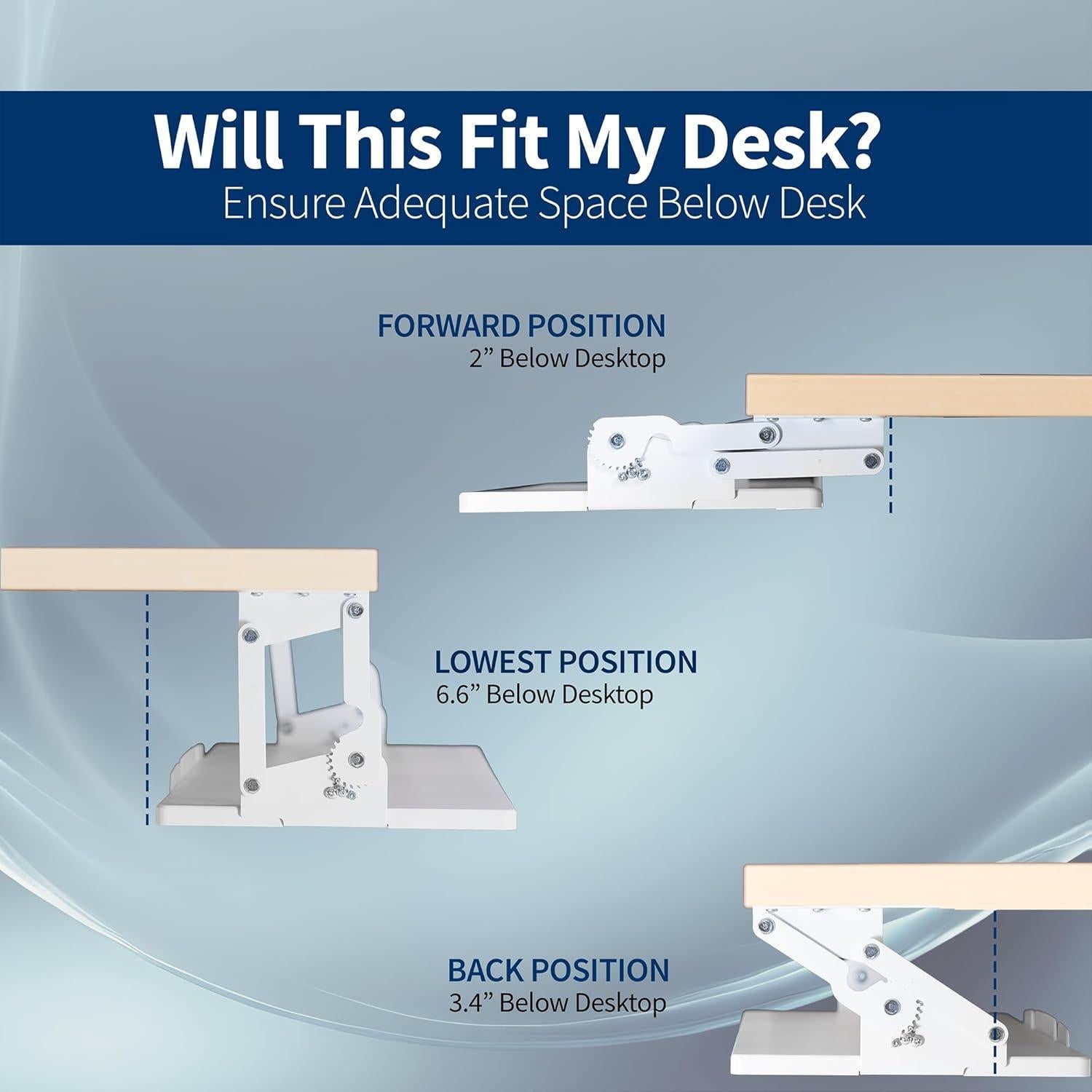 Bandeja Ergonómica para Teclado VIVO MOUNT-KB08SW 68.6x27.9cm