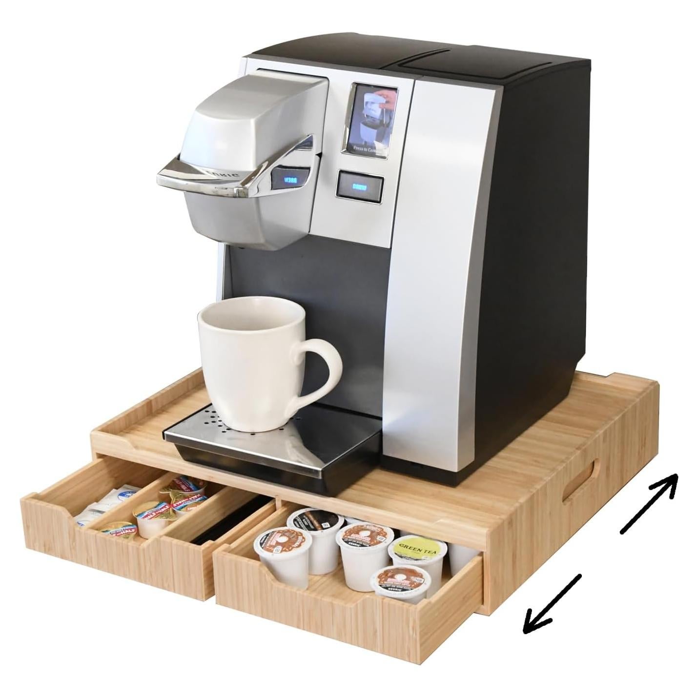 Cajón de Bambú MobileVision con Bandeja Deslizante 2 Cajones