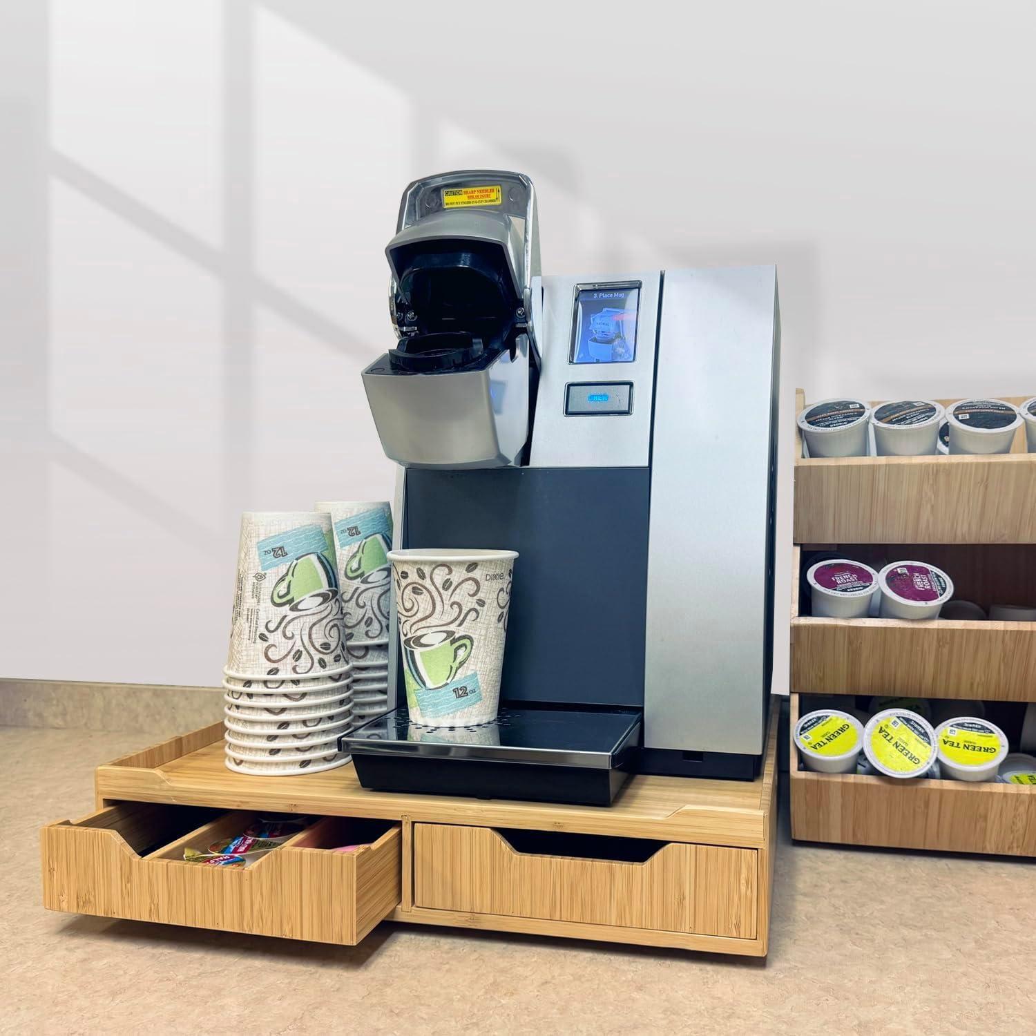 Cajón de Bambú MobileVision con Bandeja Deslizante 2 Cajones