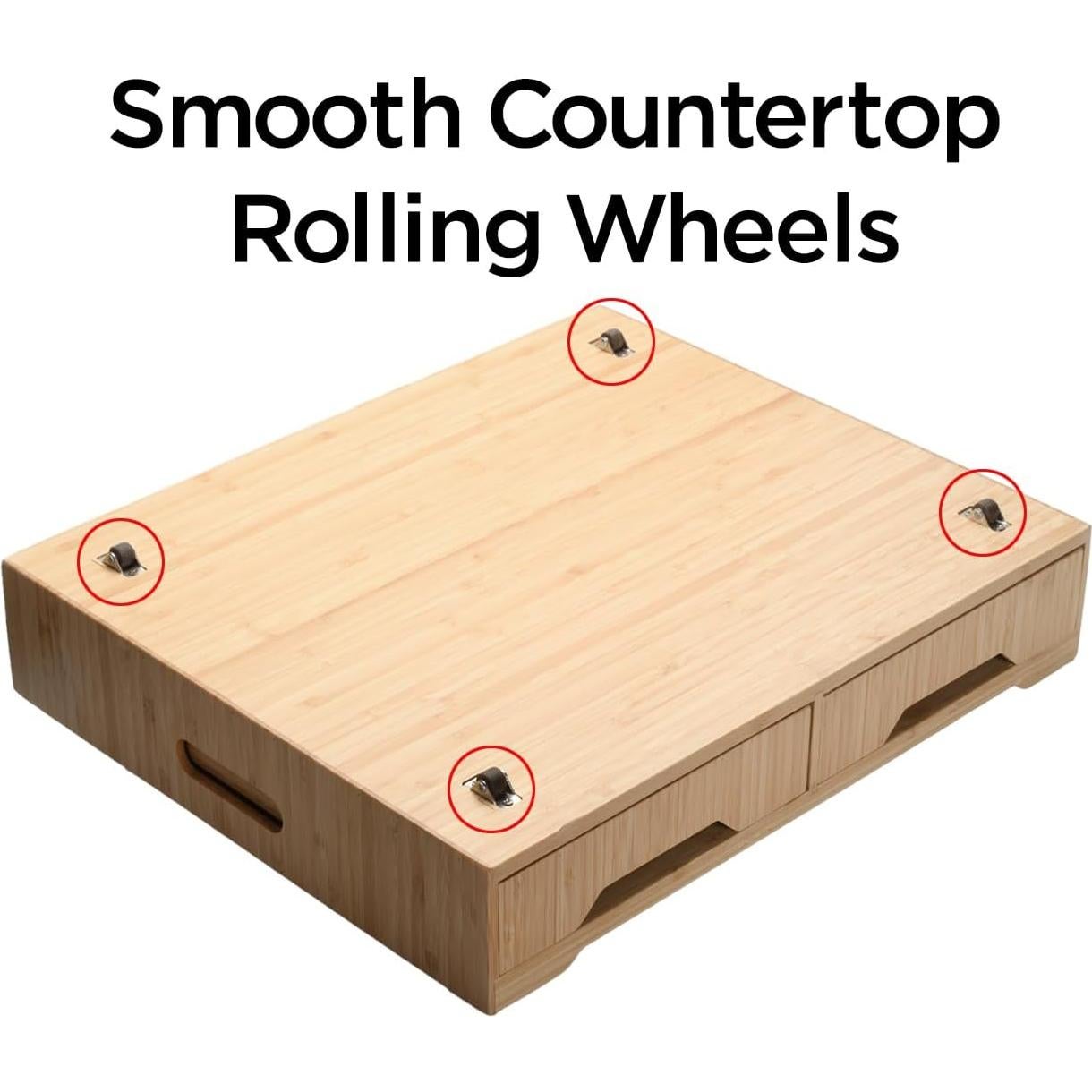 Cajón de Bambú MobileVision con Bandeja Deslizante 2 Cajones