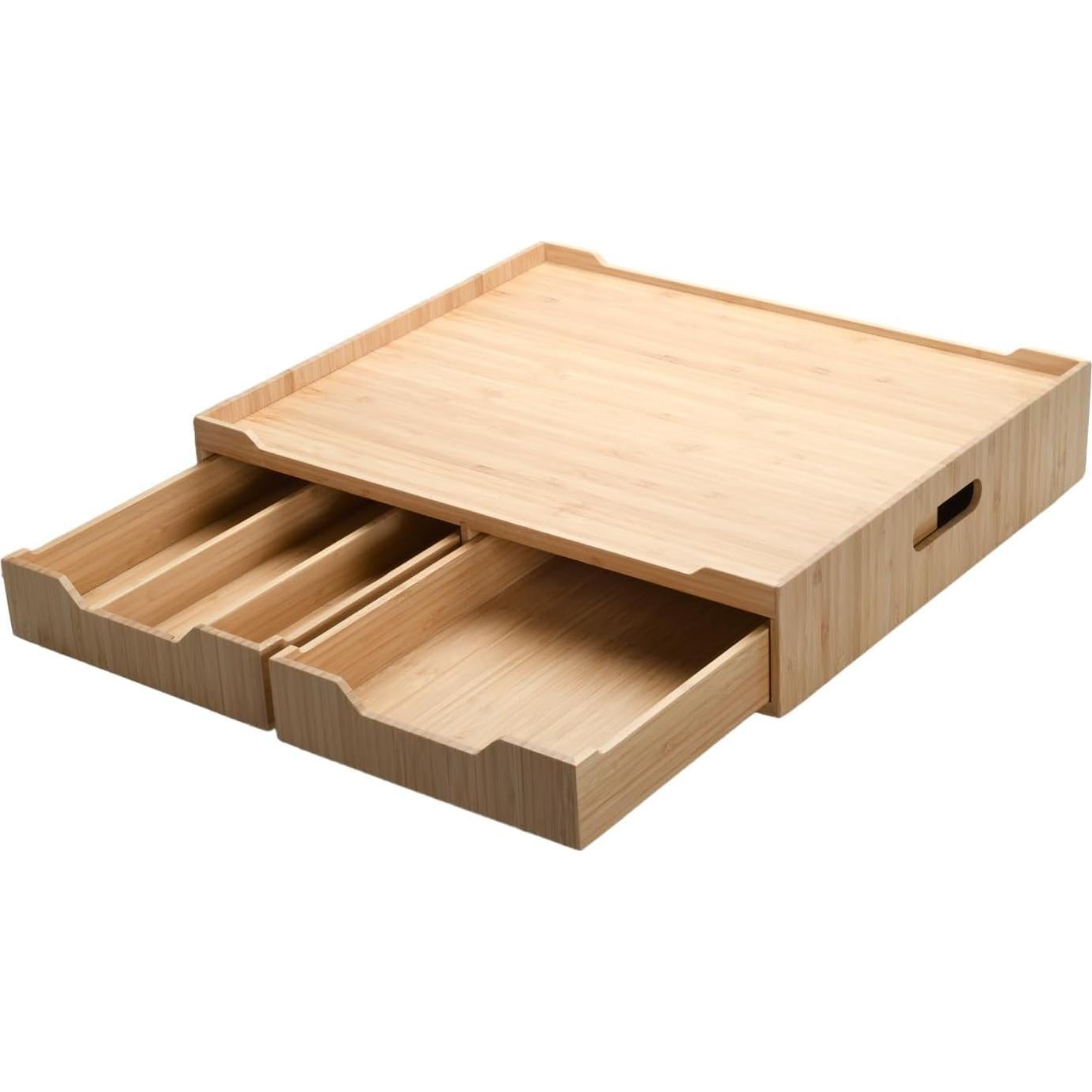 Cajón de Bambú MobileVision con Bandeja Deslizante 2 Cajones