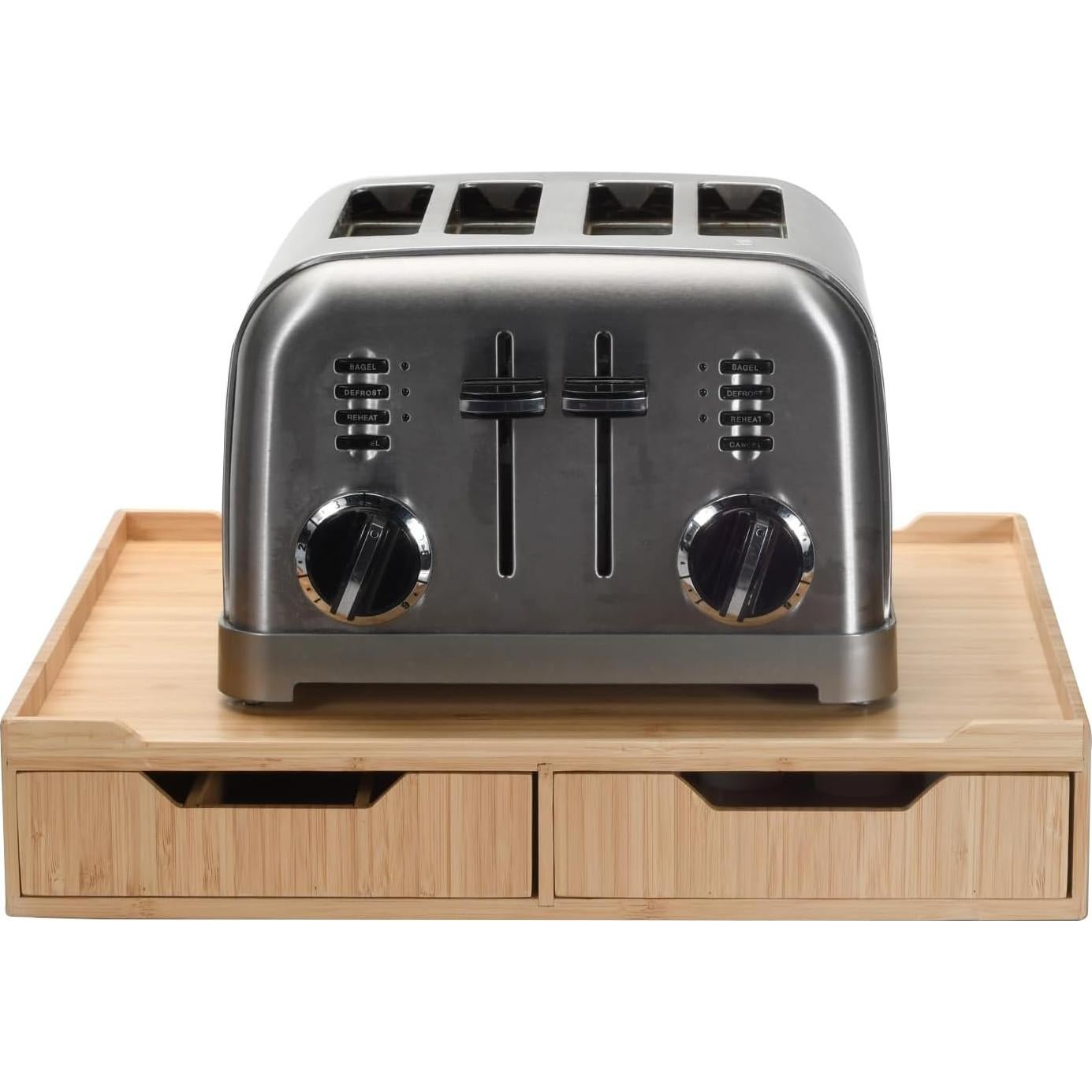 Cajón de Bambú MobileVision con Bandeja Deslizante 2 Cajones