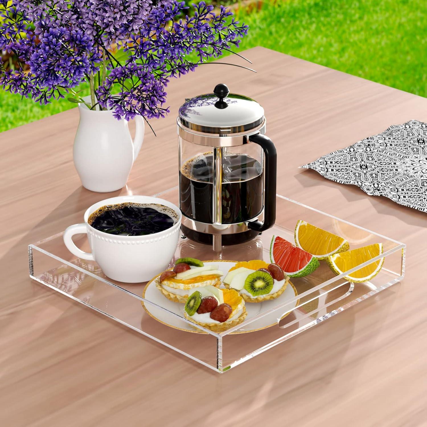 Bandeja de Acrílico NIUBEE 25.4x25.4 cm A Prueba de Derrames