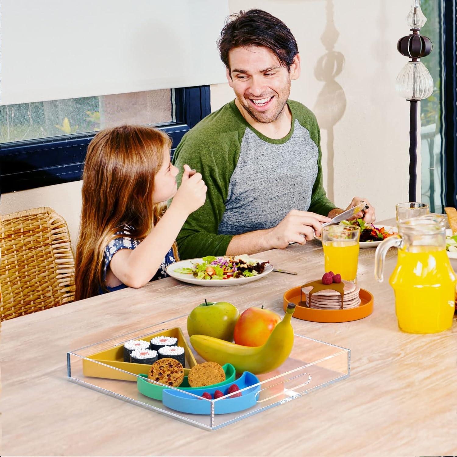 Bandeja de Acrílico NIUBEE 25.4x25.4 cm A Prueba de Derrames