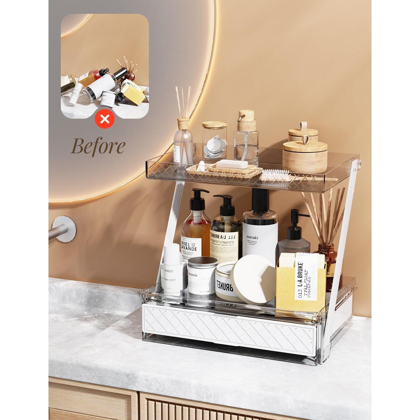 Organizador de Baño Neatora Acrílico Transparente 2 Niveles