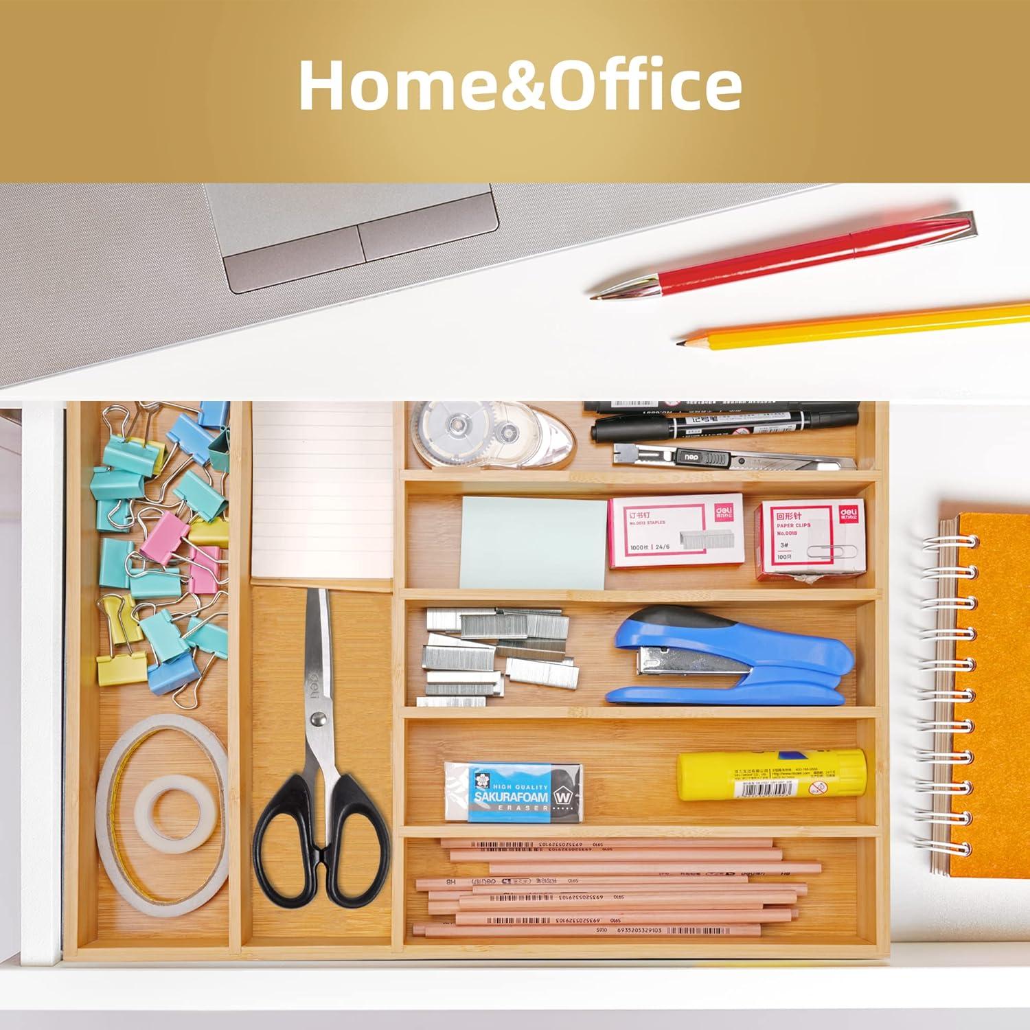 Organizador de Cubiertos de Bambú Besilord 7 Compartimentos