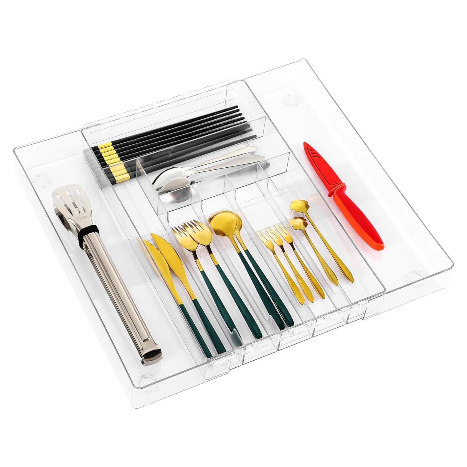 Organizador de Utensilios IEEK Expandible Transparente 45x42 cm