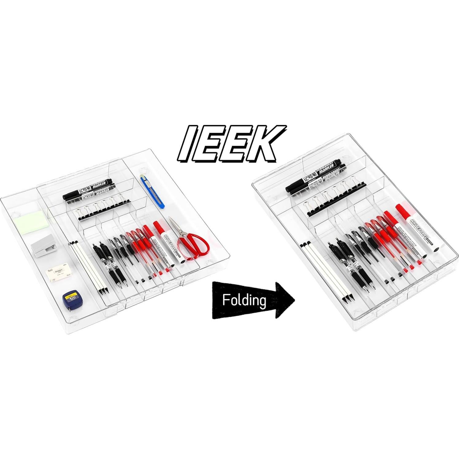 Organizador de Utensilios IEEK Expandible Transparente 45x42 cm