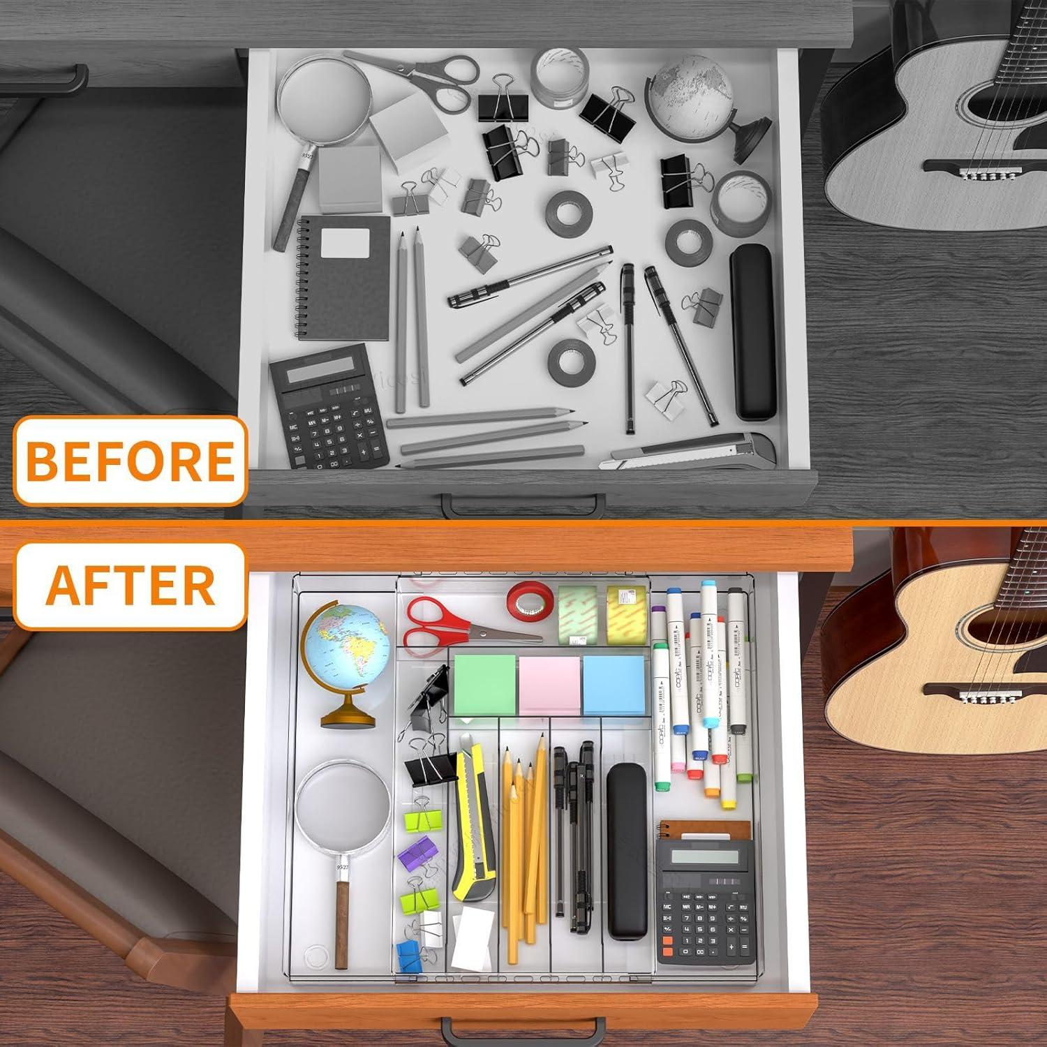 Organizador de Utensilios IEEK Expandible Transparente 45x42 cm