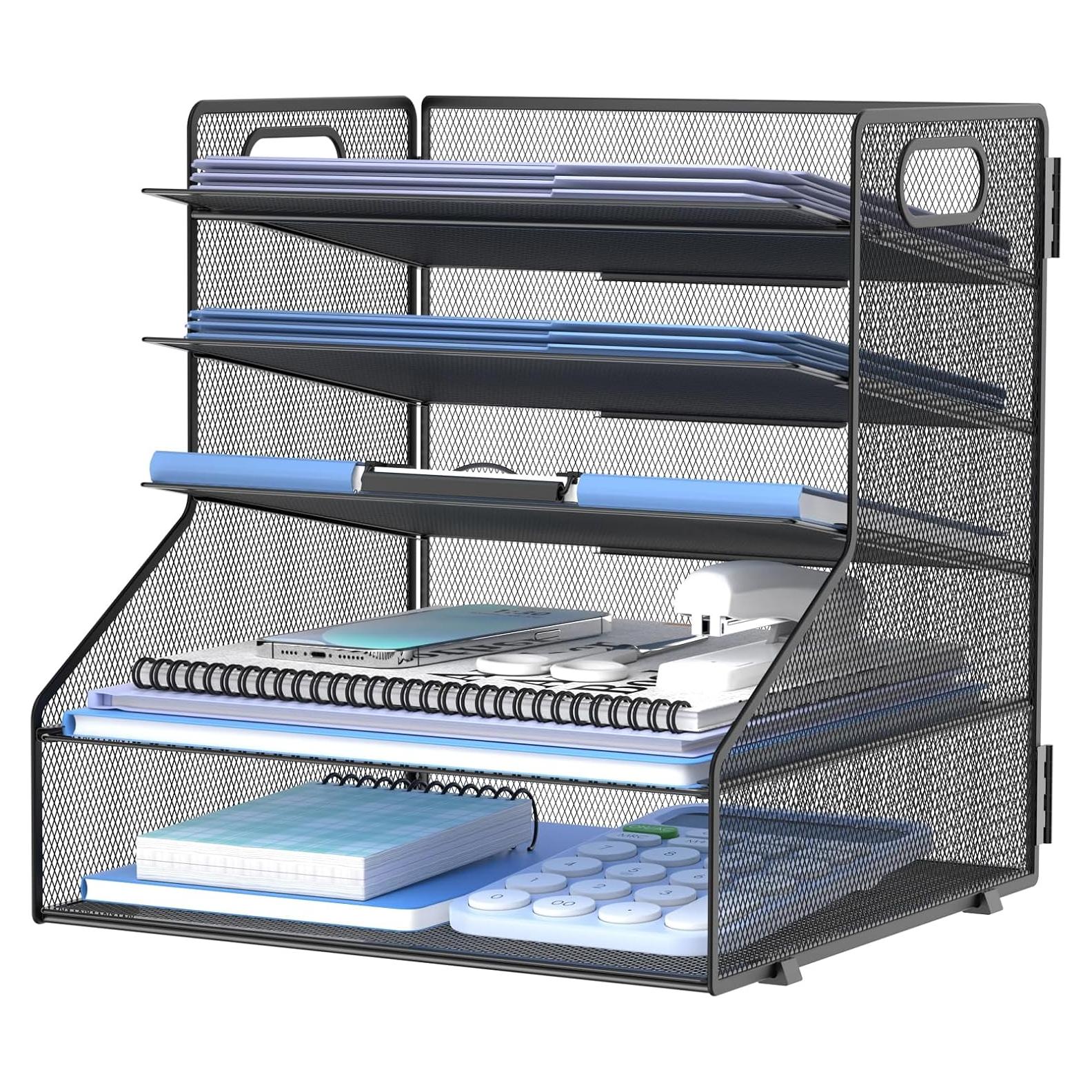 Organizador de Escritorio SUPEASY 5 Niveles Metal Negro