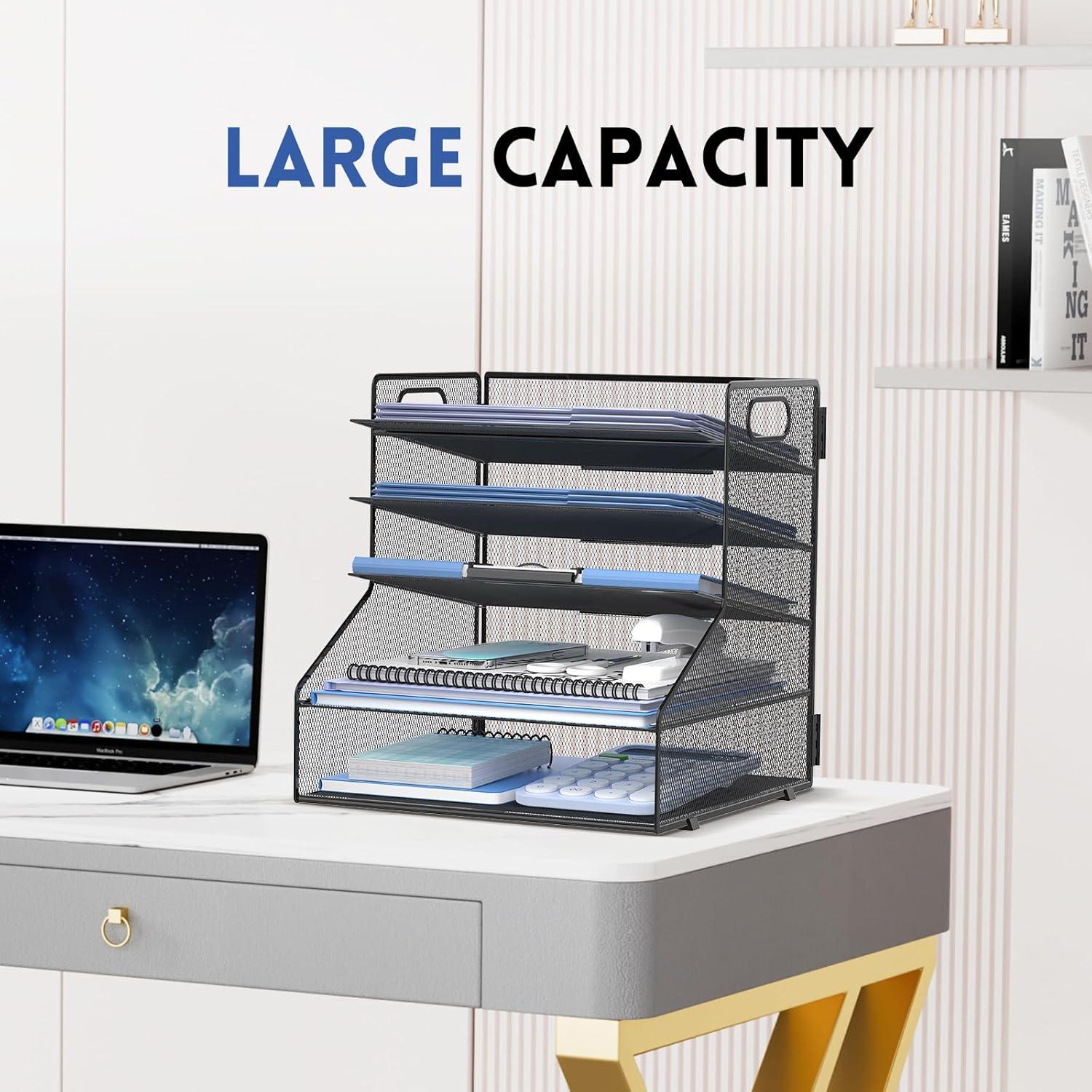 Organizador de Escritorio SUPEASY 5 Niveles Metal Negro