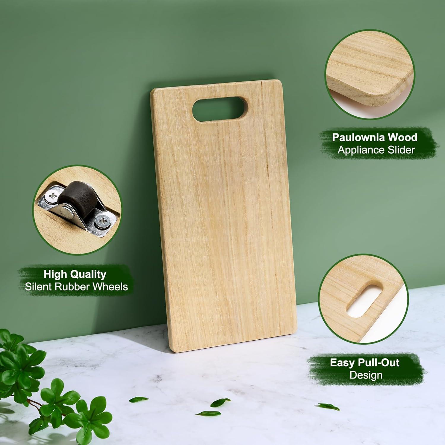 Bandeja Deslizante para Cafetera Cocina Paulownia 19x35.5cm