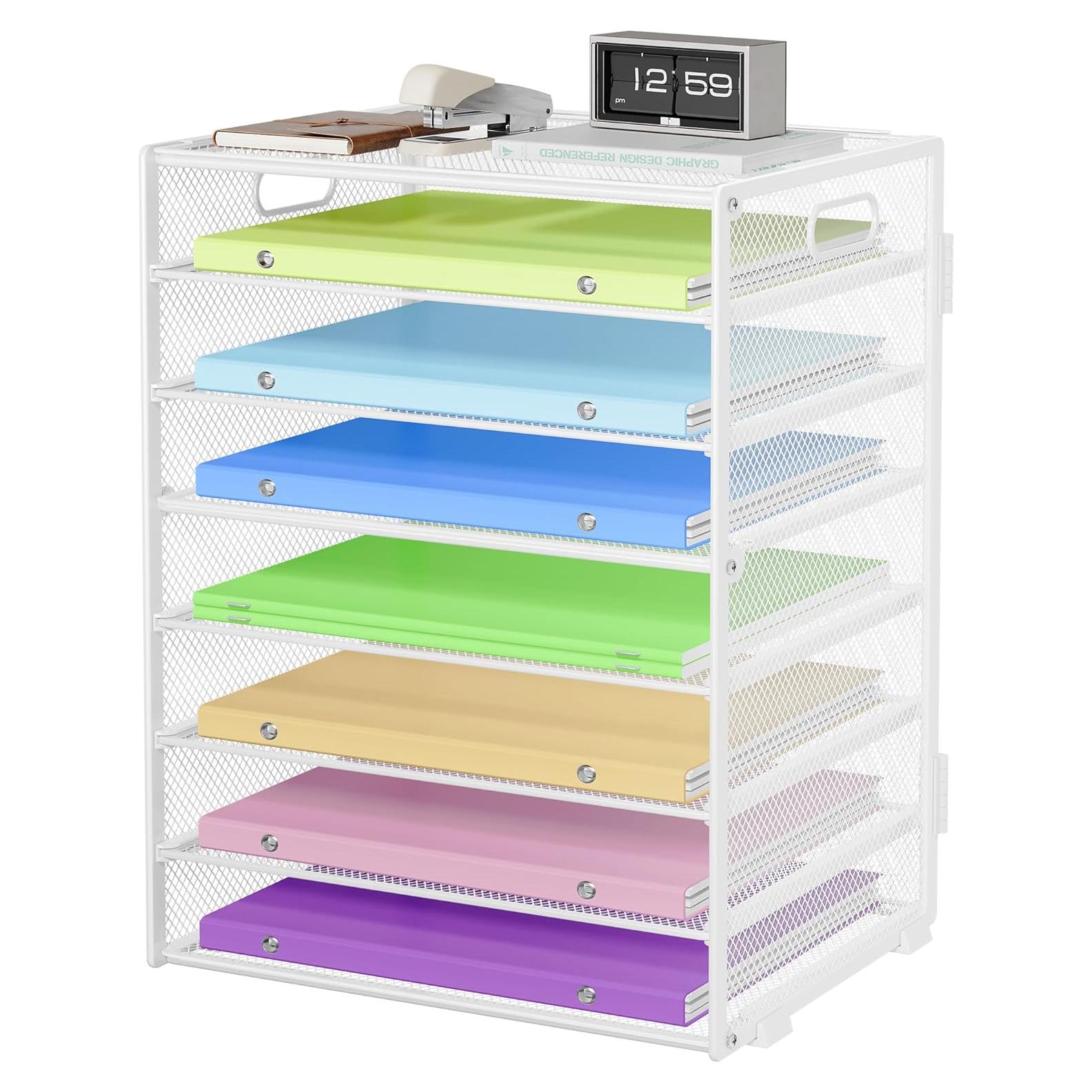 Organizador de Papel de 8 Niveles Biciyarn Blanco para Escritorio