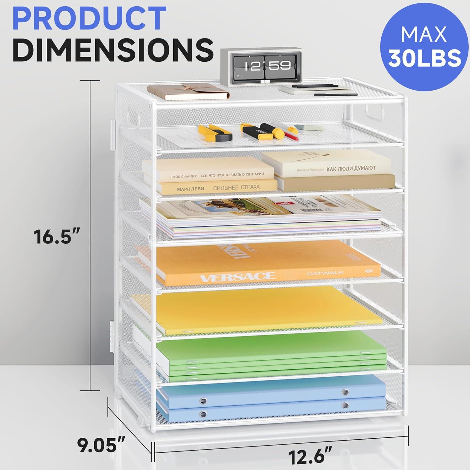 Organizador de Papel de 8 Niveles Biciyarn Blanco para Escritorio