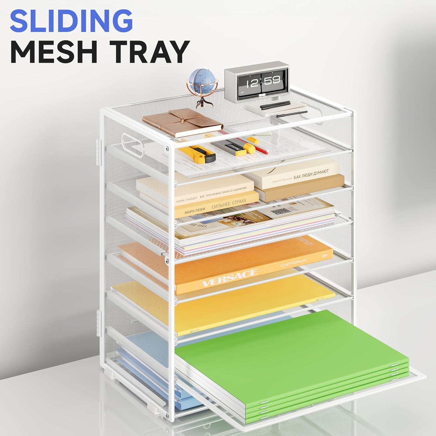 Organizador de Papel de 8 Niveles Biciyarn Blanco para Escritorio