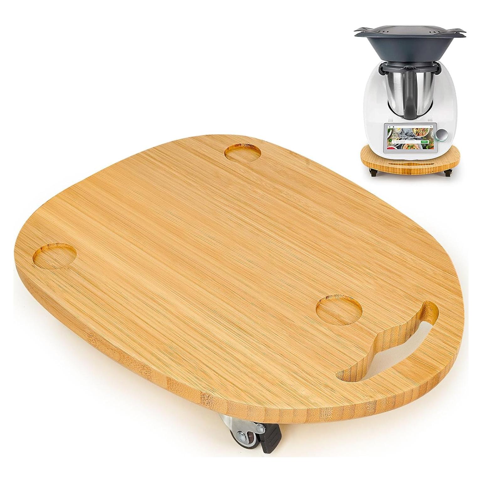 Bandeja Deslizante para Thermomix TM5 TM6 - Ruedas y Bambú