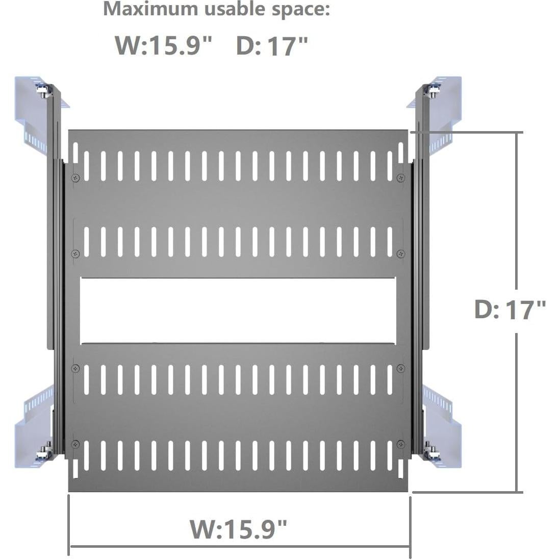Estante Deslizante 1U Jingcheng para Rack 19" Ajustable 15-22"