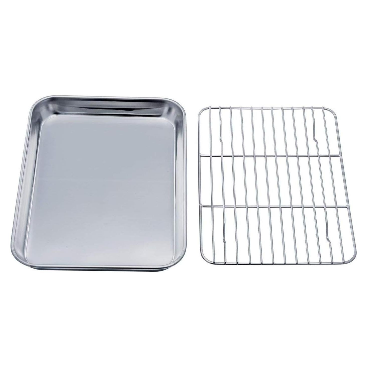 Juego de bandeja y rejilla para horno tostador TeamFar 23.6x17.8cm