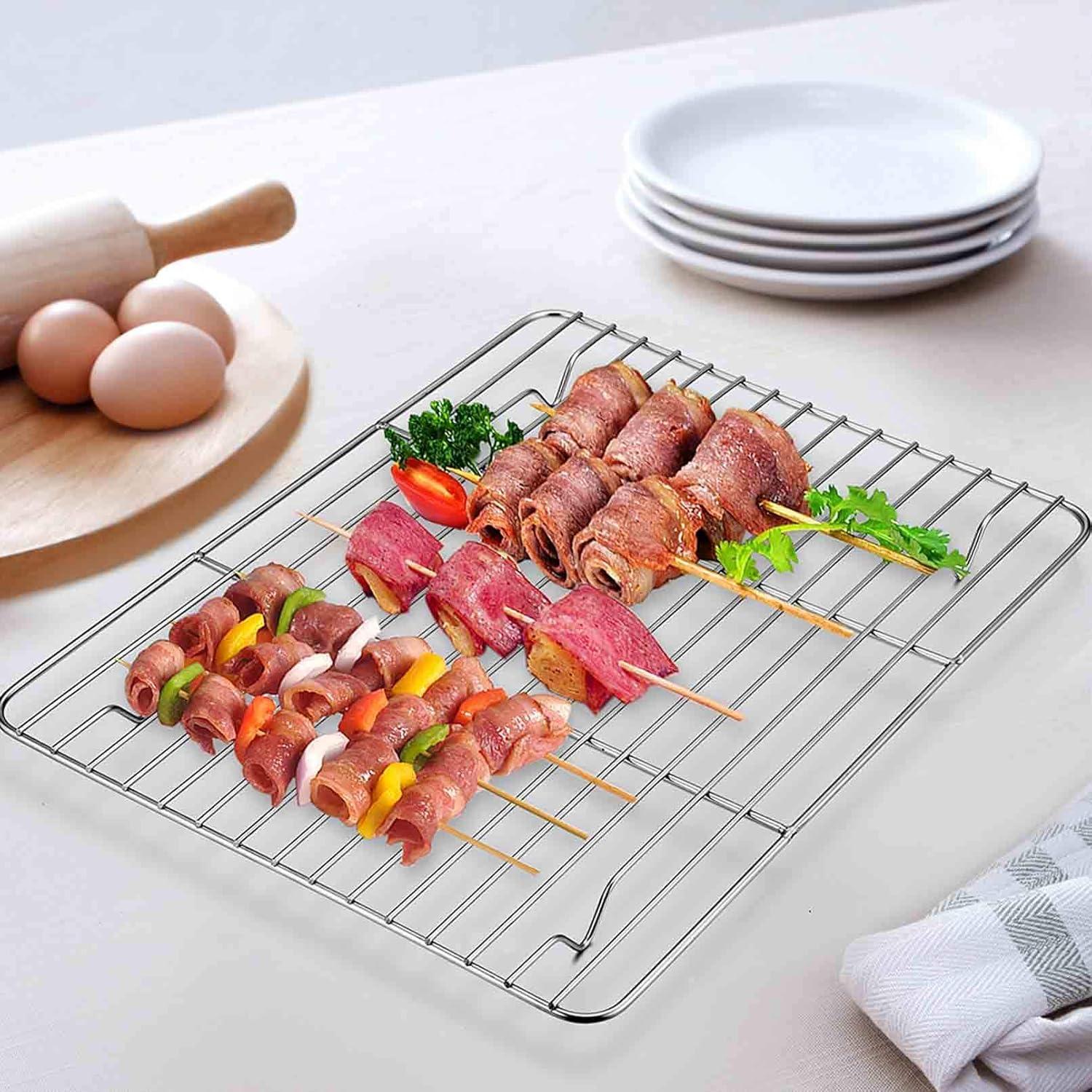 Juego de bandeja y rejilla para horno tostador TeamFar 23.6x17.8cm