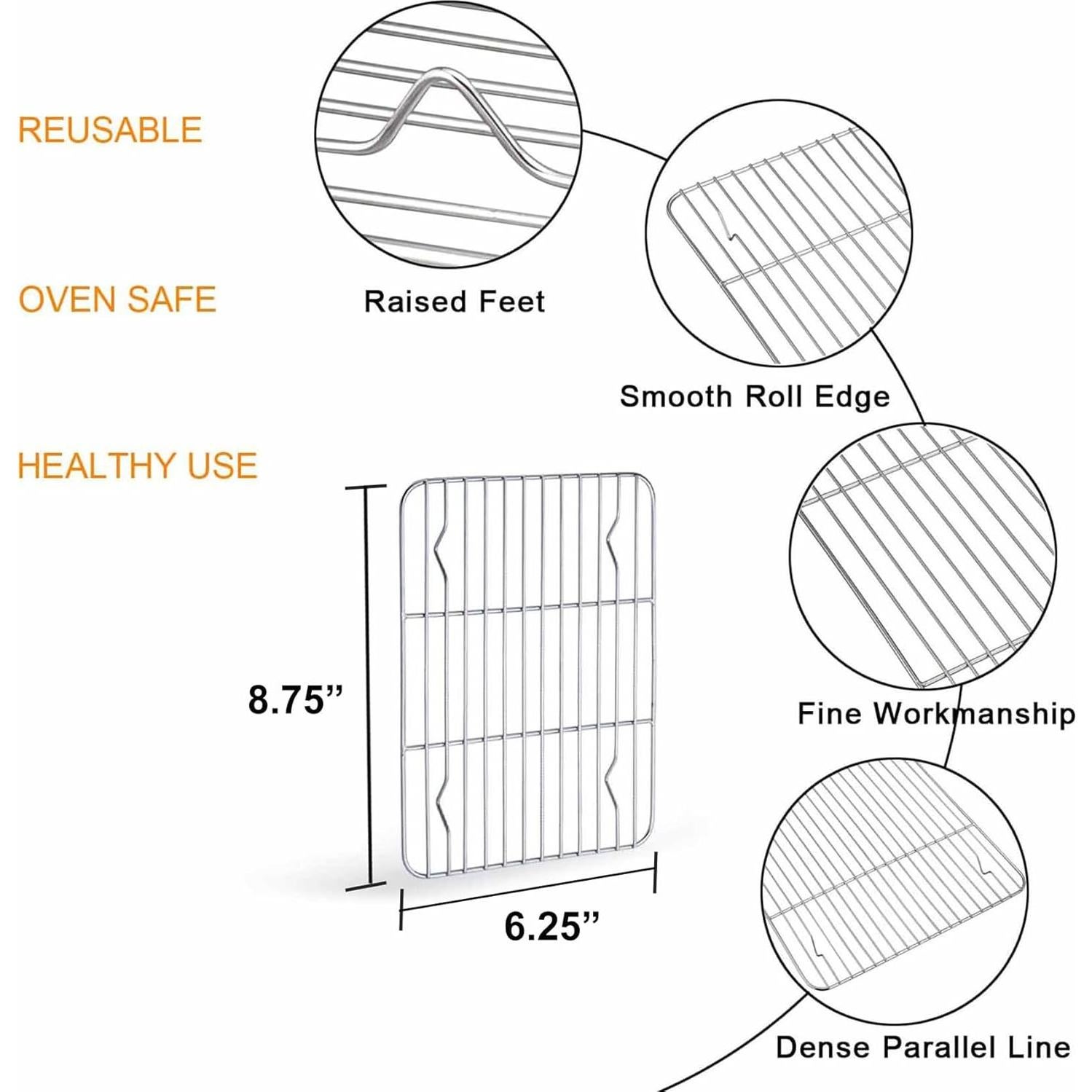 Juego de bandeja y rejilla para horno tostador TeamFar 23.6x17.8cm