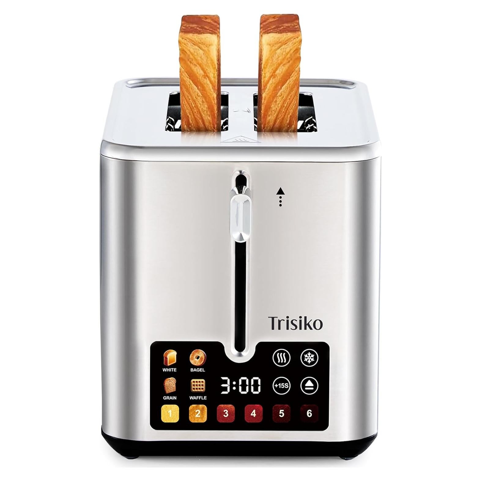 Tostadora Trisiko de 2 Rebanadas Acero Inoxidable 900W