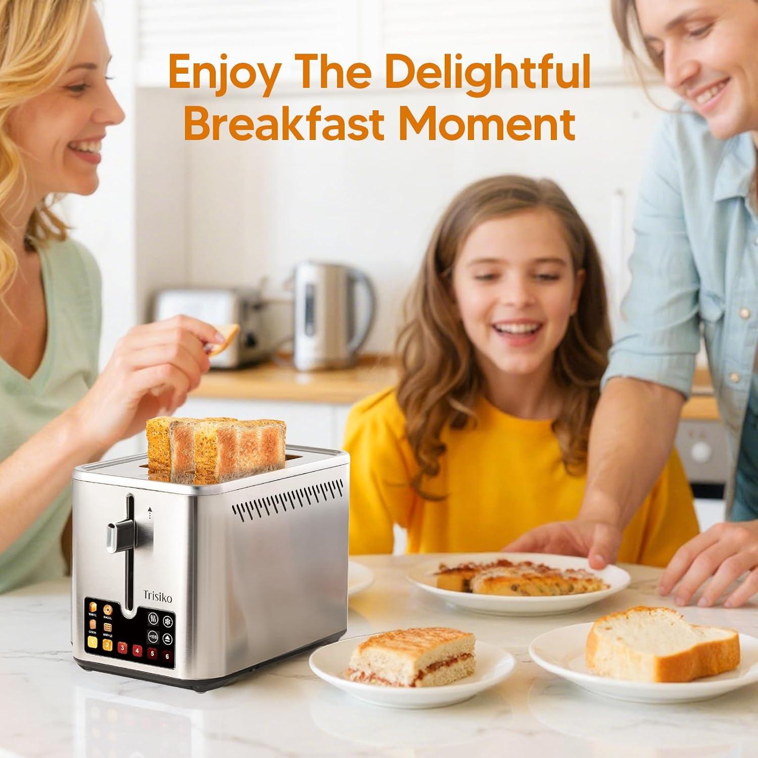 Tostadora Trisiko de 2 Rebanadas Acero Inoxidable 900W