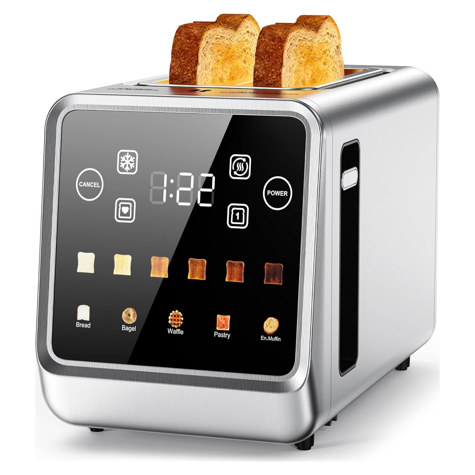 Tostadora Digital Foyoconven 2 Rebanadas Acero Inoxidable 900W