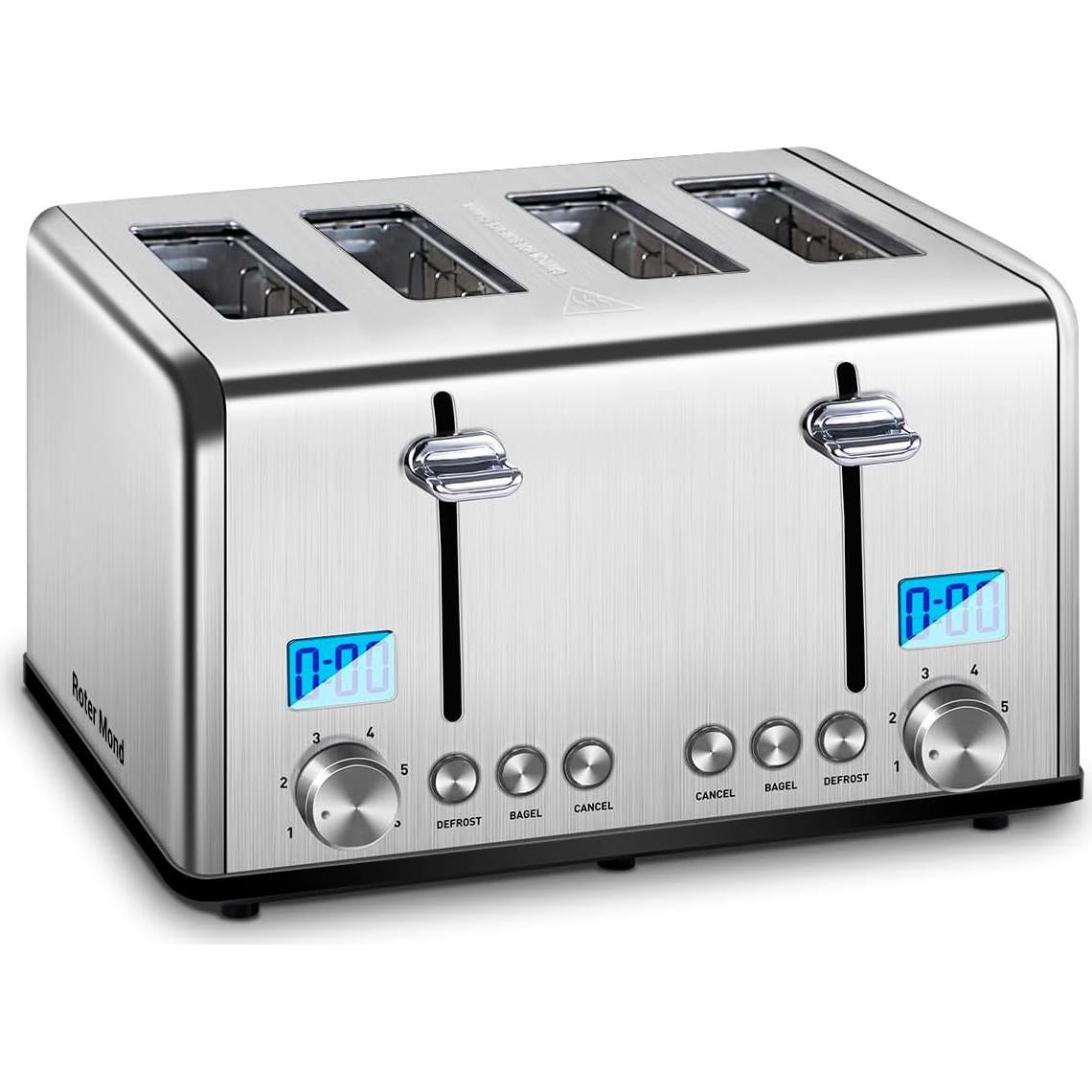 Tostadora de Acero Inoxidable Roter Mond 4 Rebanadas 1650W