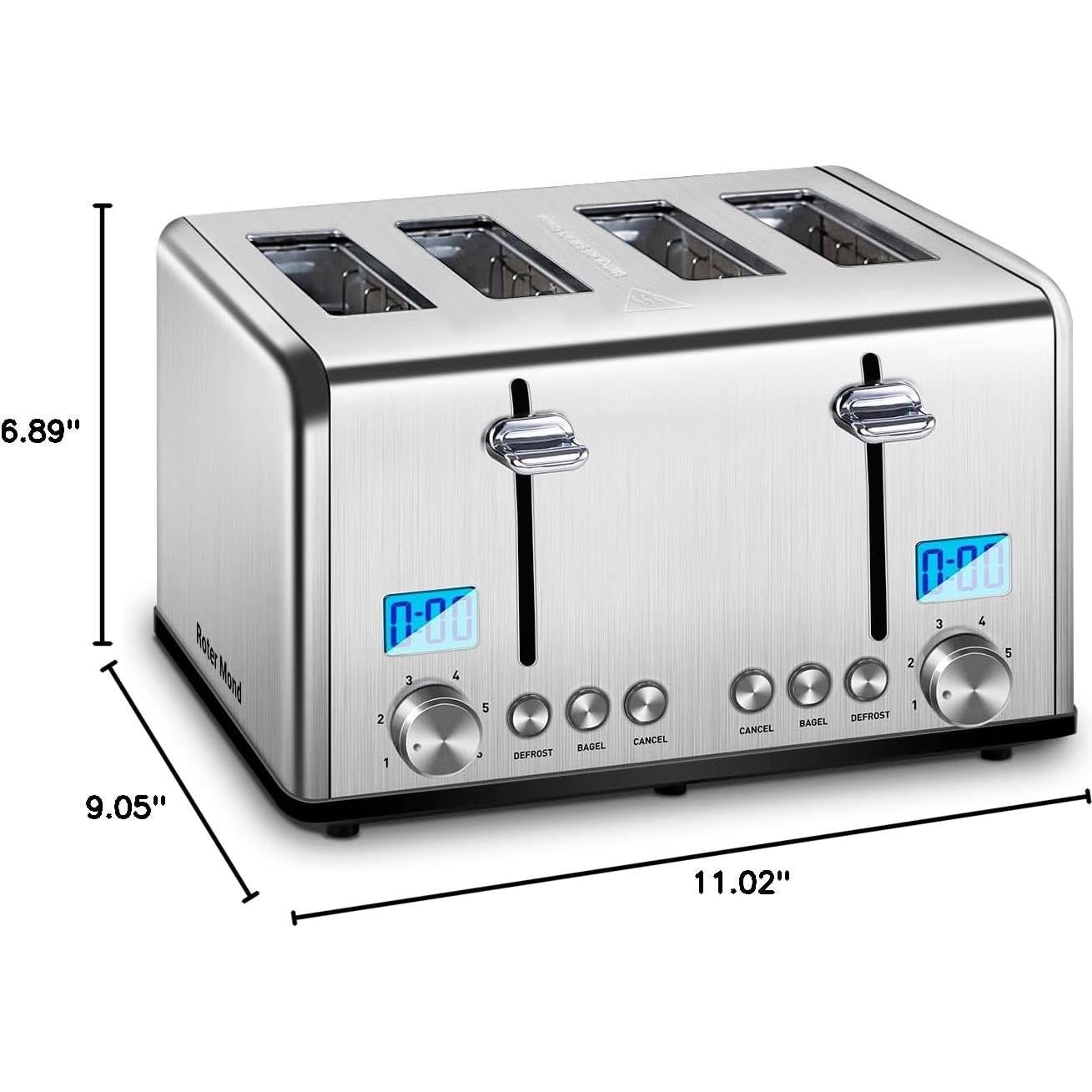 Tostadora de Acero Inoxidable Roter Mond 4 Rebanadas 1650W