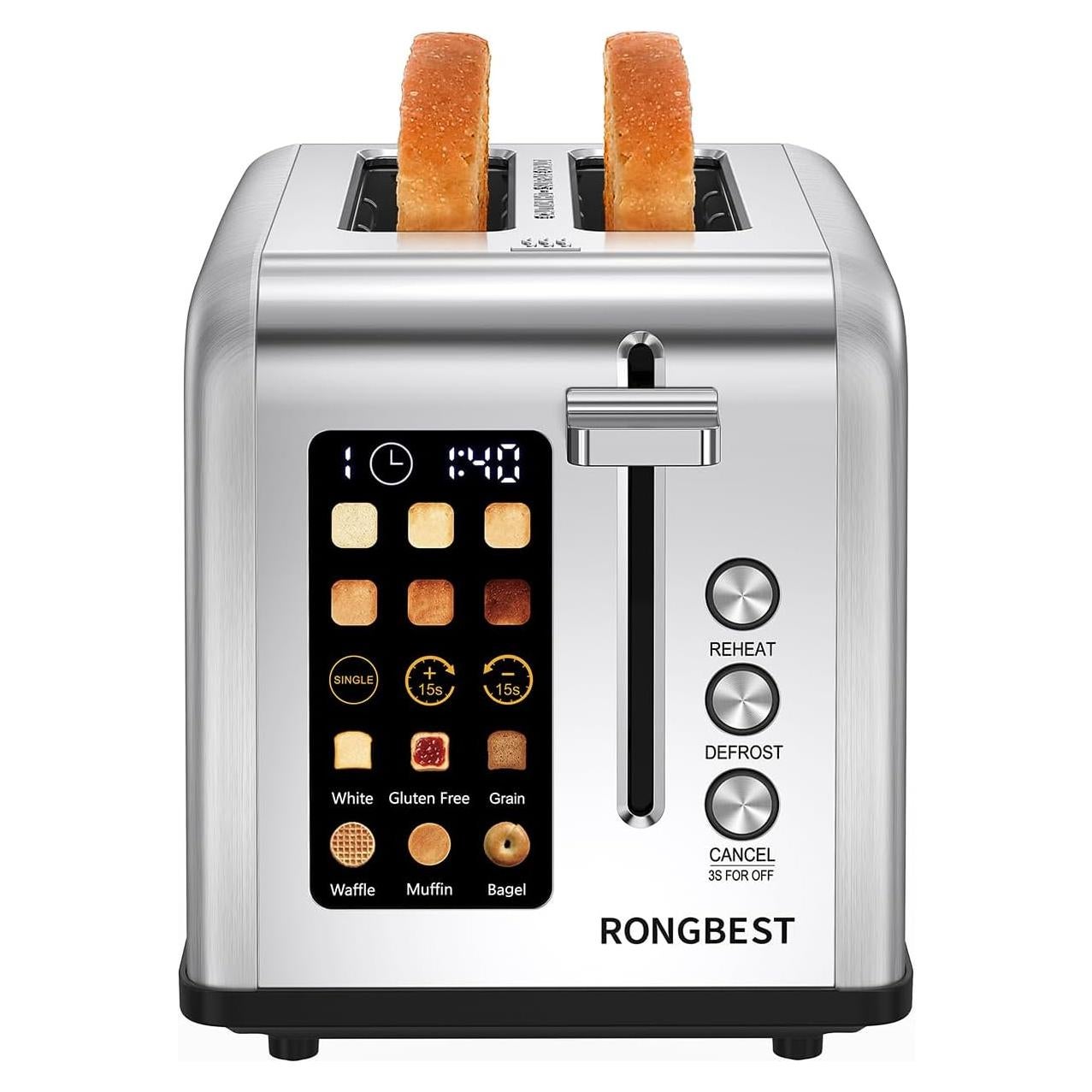 Tostadora RONGBEST 2 Rebanadas Acero Inoxidable Pantalla Táctil