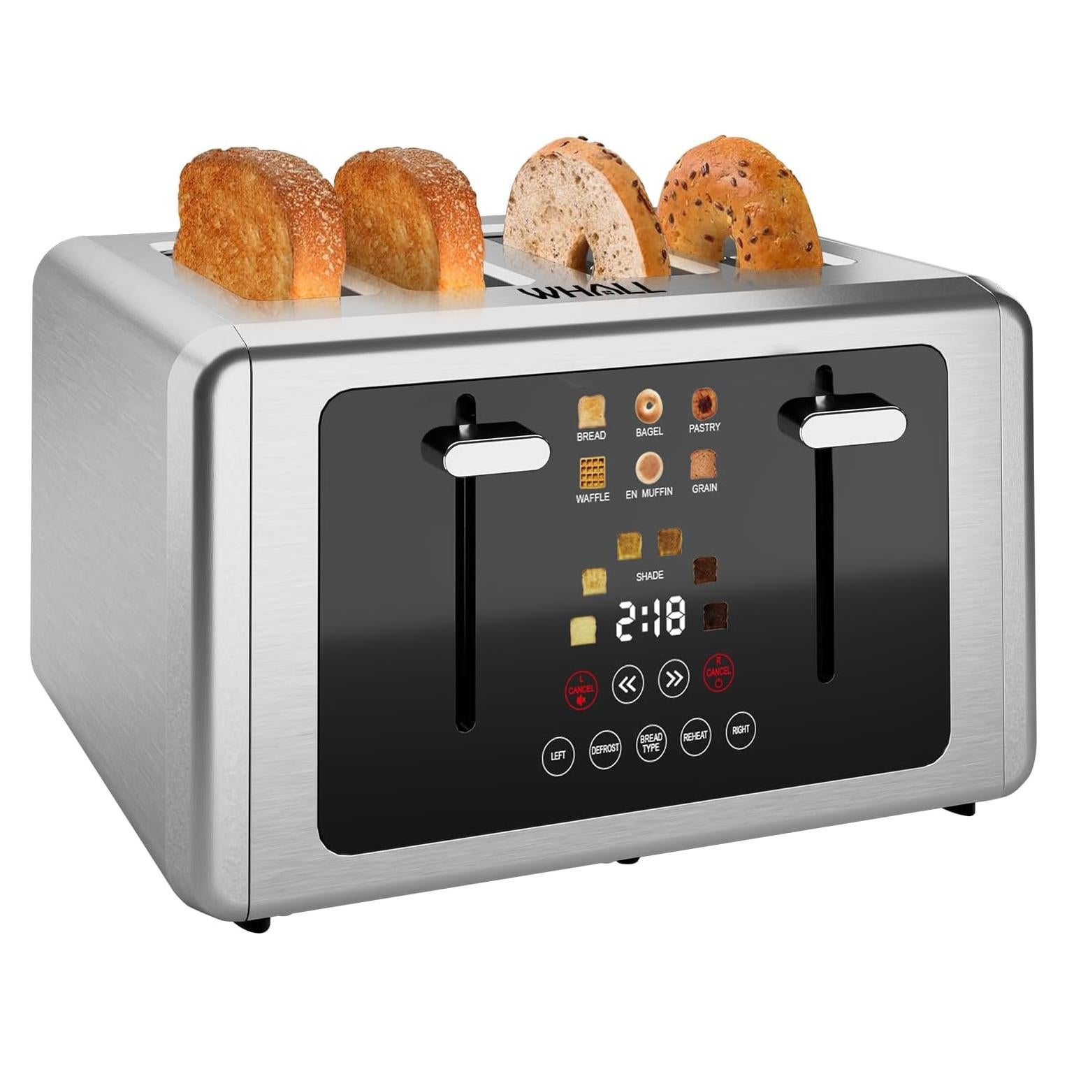 Tostadora 4 Rebanadas Whall Acero Inoxidable Pantalla Táctil