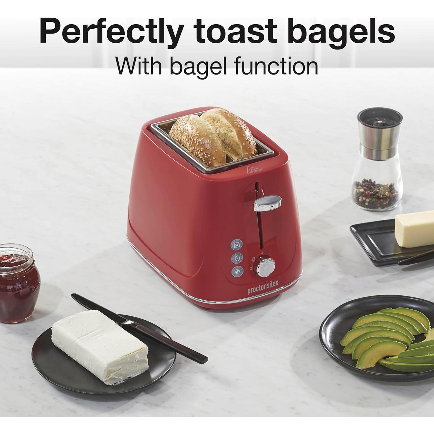 Tostadora Proctor Silex 2 Rebanadas Roja con Control de Tostado