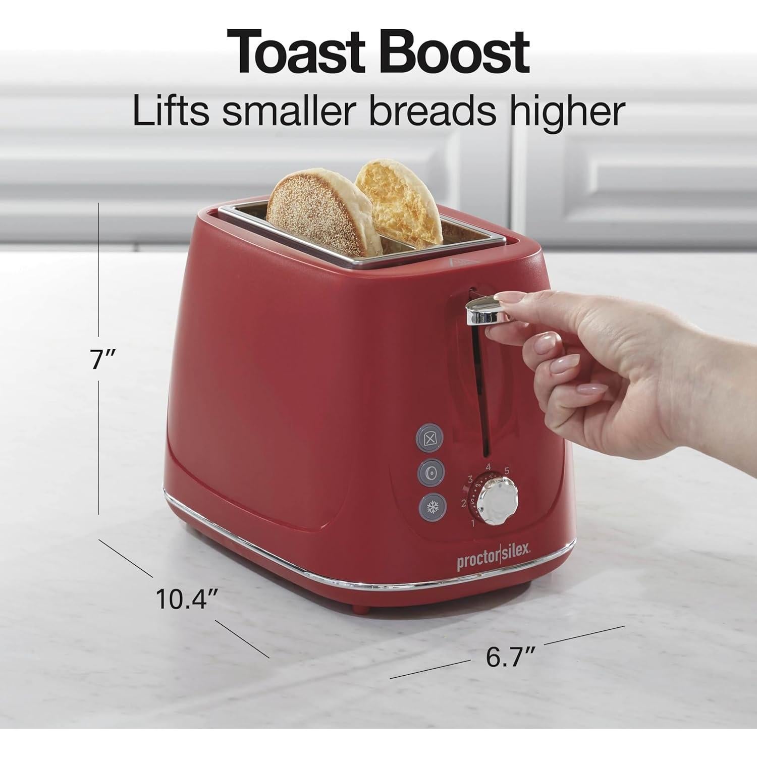 Tostadora Proctor Silex 2 Rebanadas Roja con Control de Tostado