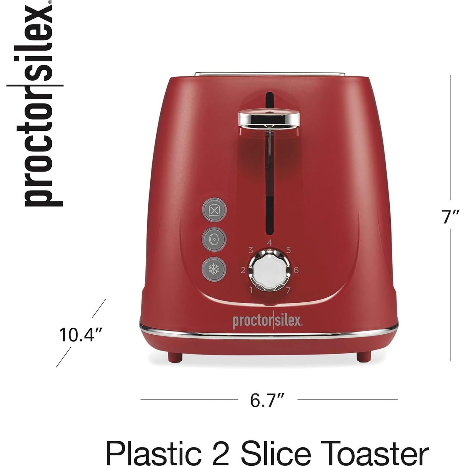 Tostadora Proctor Silex 2 Rebanadas Roja con Control de Tostado
