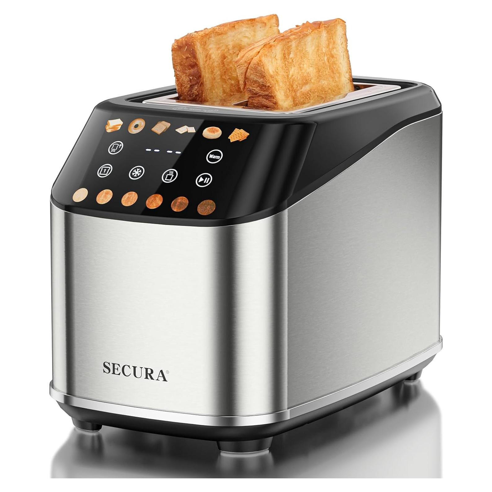 Tostadora Inteligente Secura Acero Inoxidable 2 Rebanadas